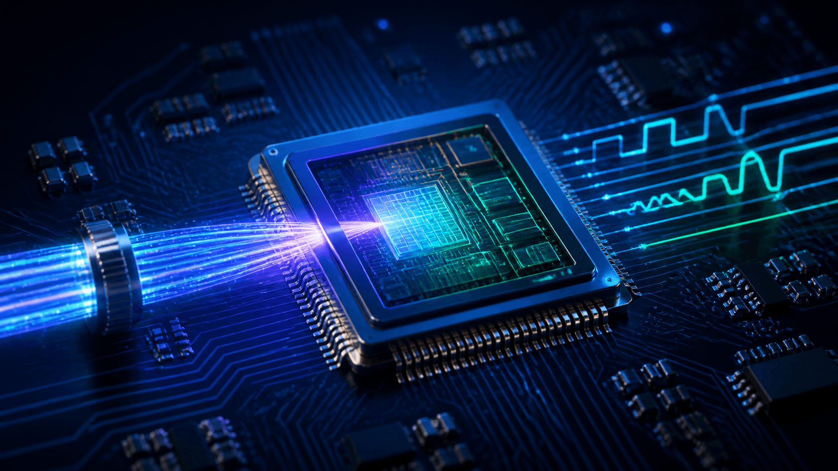 光信号を処理するDSP半導体の概念画像